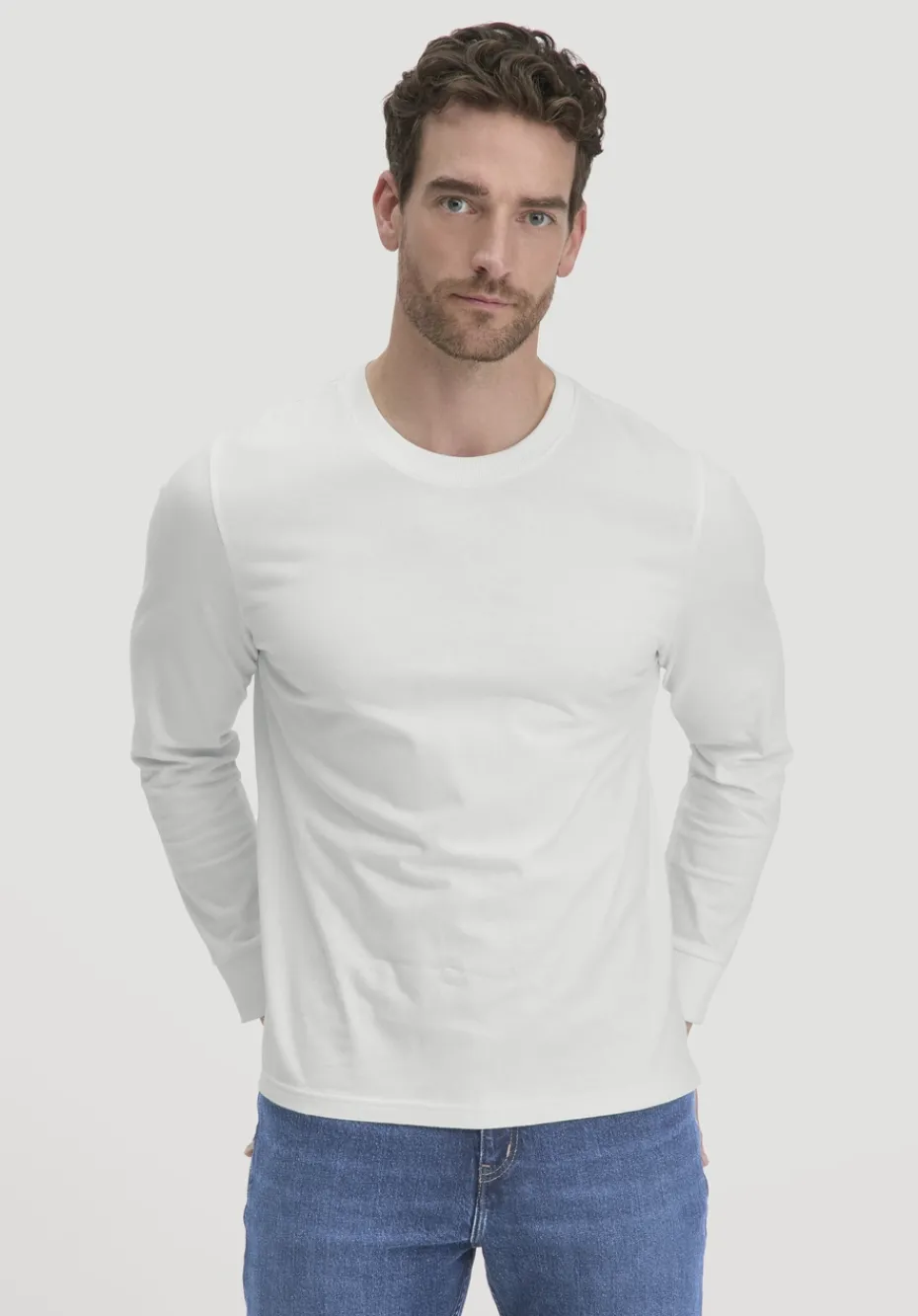 hessnatur Heavy Jersey Longsleeve Relaxed aus reiner Bio-Baumwolle von naturweiss New