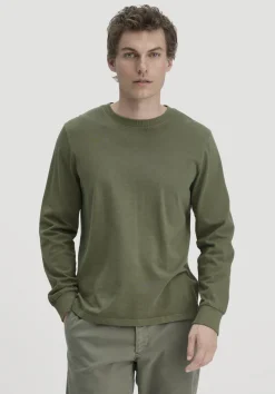 hessnatur Heavy Jersey Longsleeve Relaxed aus reiner Bio-Baumwolle von oliv Outlet