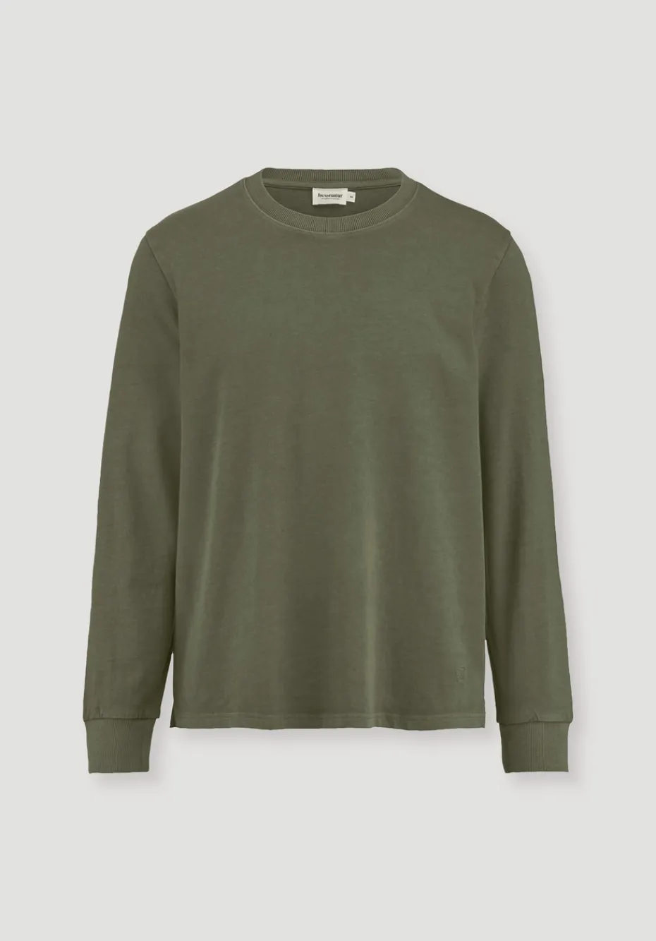 hessnatur Heavy Jersey Longsleeve Relaxed aus reiner Bio-Baumwolle von oliv Outlet