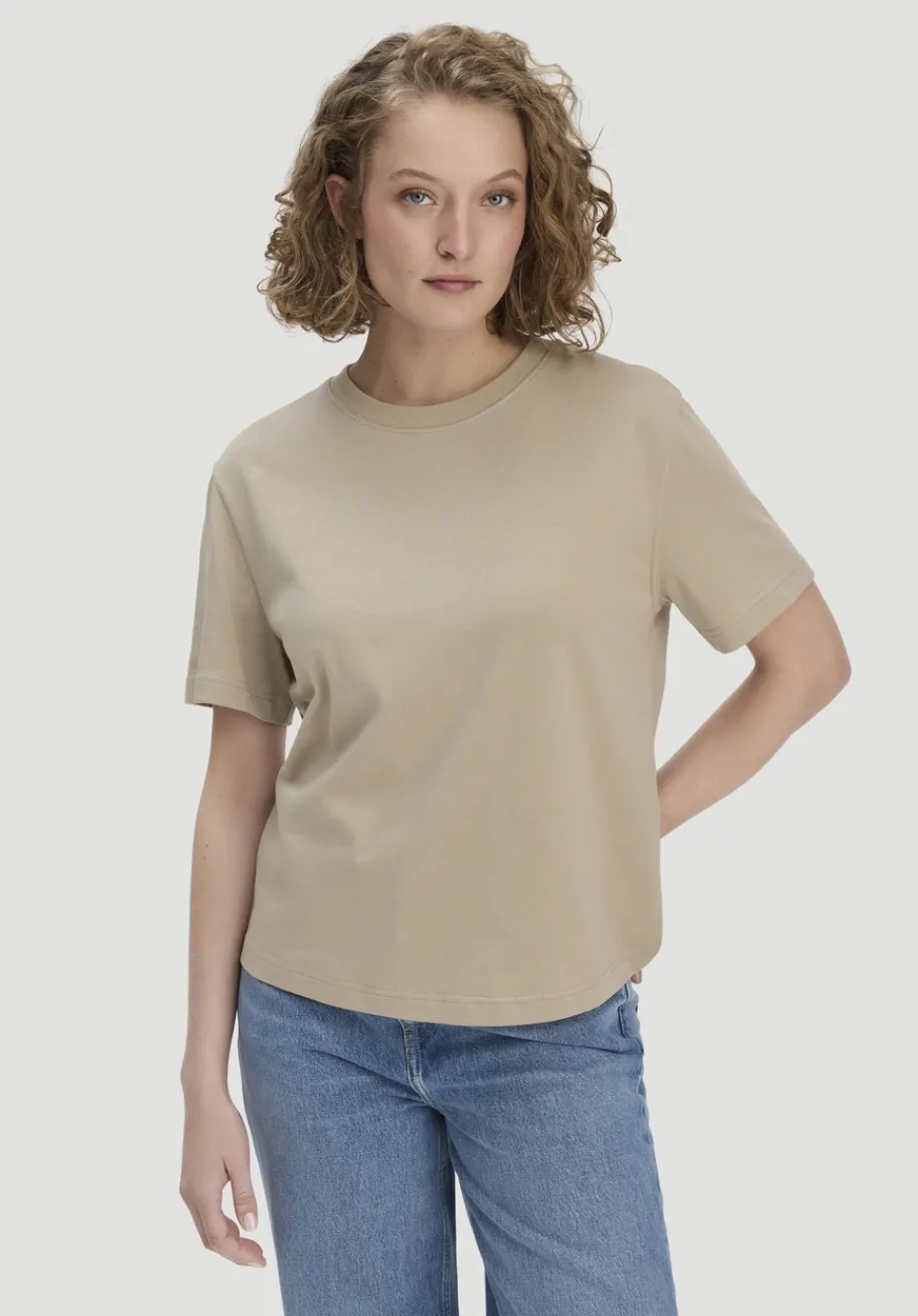 hessnatur Heavy Jersey T-Shirt aus reiner Bio-Baumwolle von sand Hot