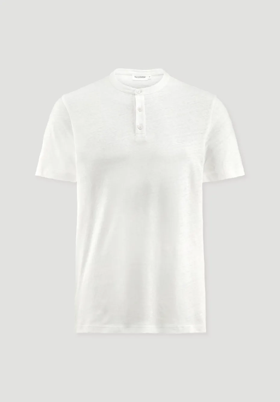 hessnatur Henley T-Shirt Regular aus Leinen und Bio-Baumwolle von naturweiss Sale