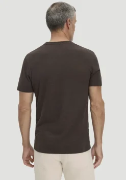 hessnatur Henley T-Shirt Regular aus Leinen und Bio-Baumwolle von kakao braun Outlet