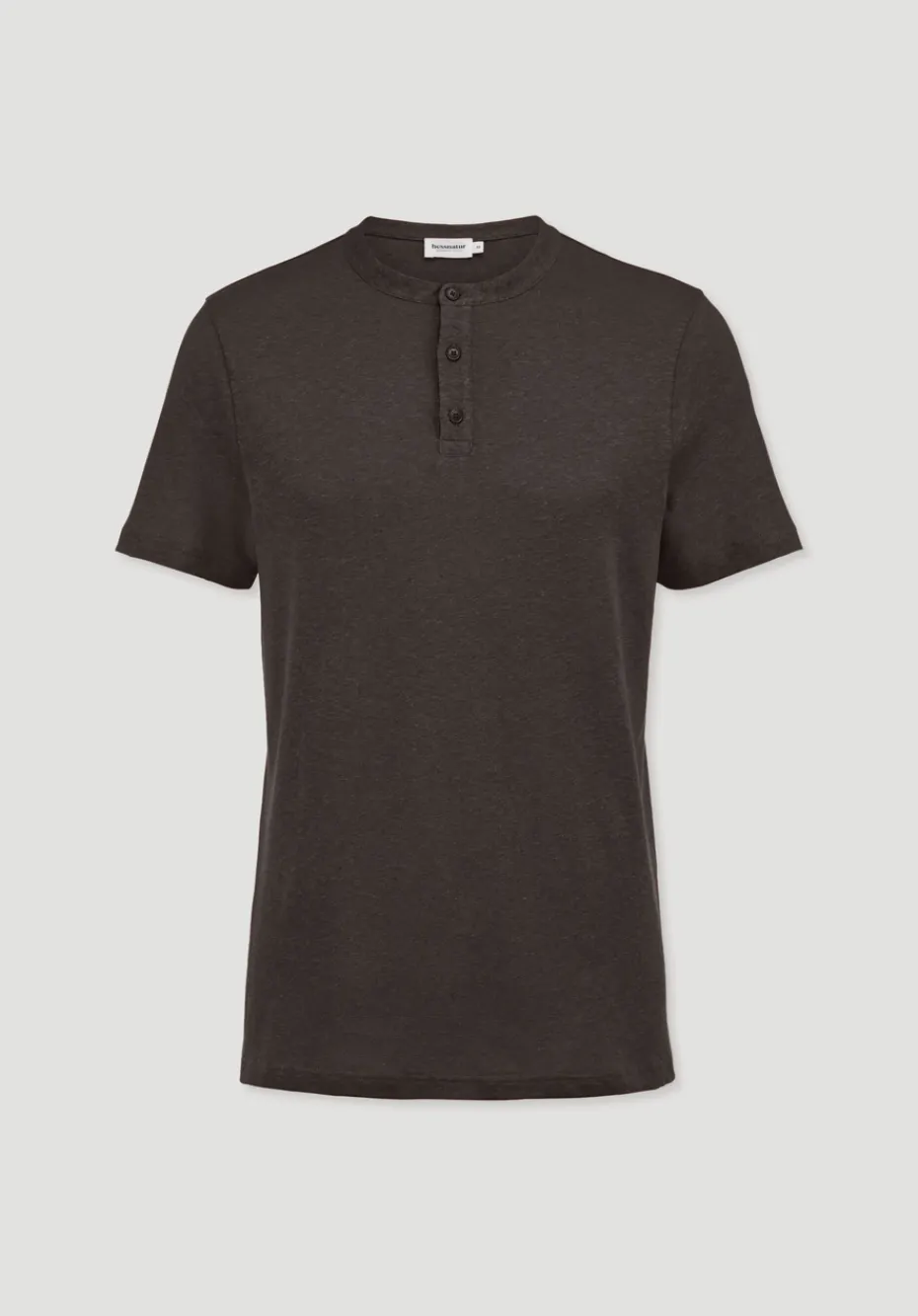hessnatur Henley T-Shirt Regular aus Leinen und Bio-Baumwolle von kakao braun Outlet