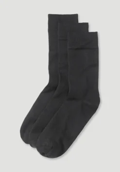 hessnatur Herren Socke im 3er-Pack aus Bio-Baumwolle von schwarz Online