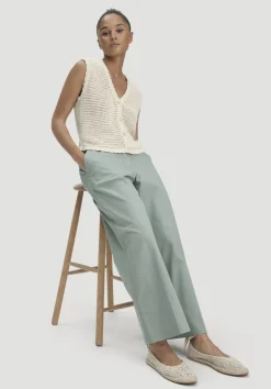 hessnatur Hose Culotte Regular aus Bio-Baumwolle von mattgrün Online
