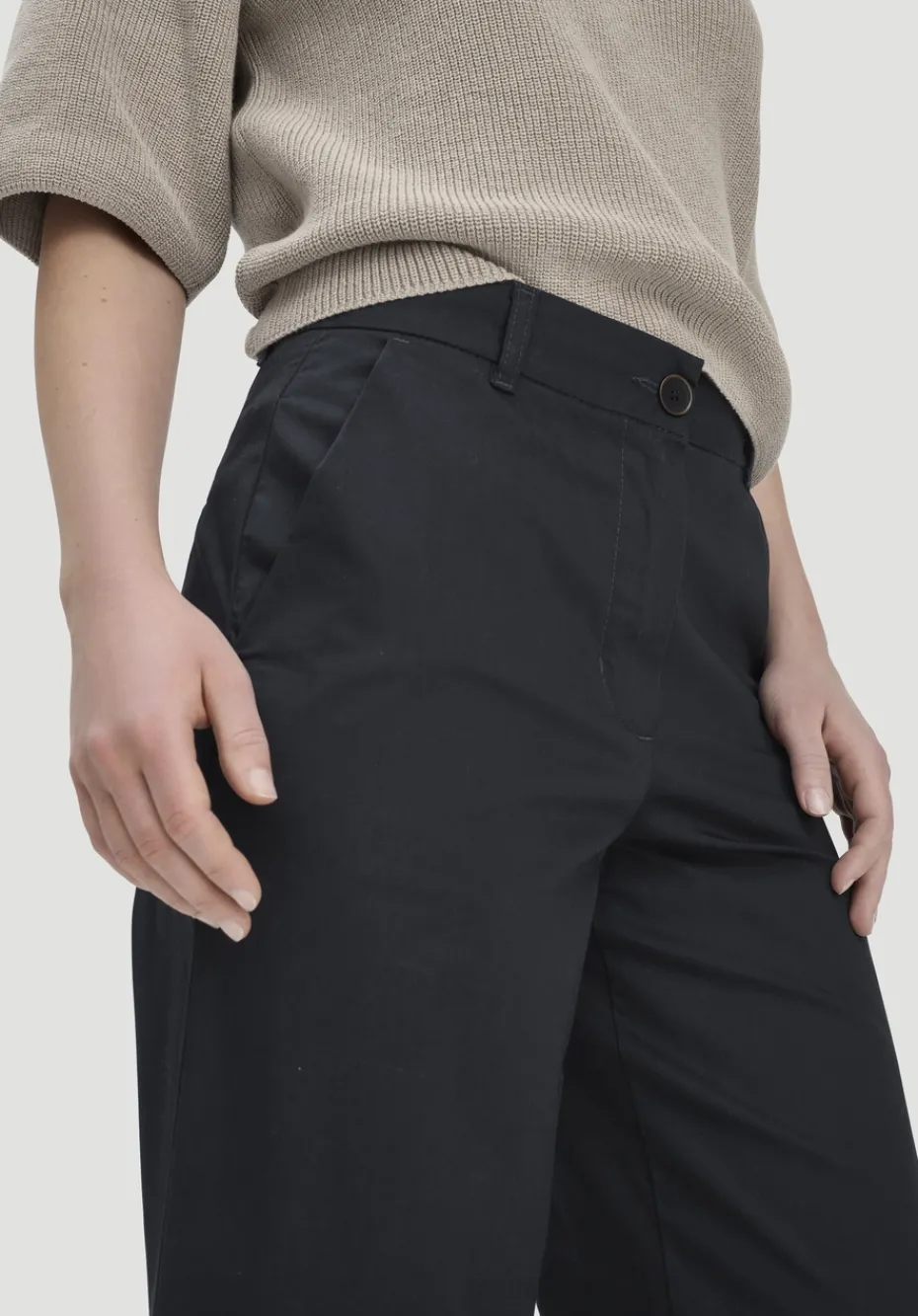 hessnatur Hose Culotte Regular aus Bio-Baumwolle von schwarz Best
