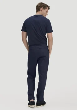 hessnatur Hose ENEA Regular aus Bio-Baumwolle mit Leinen von marine Sale