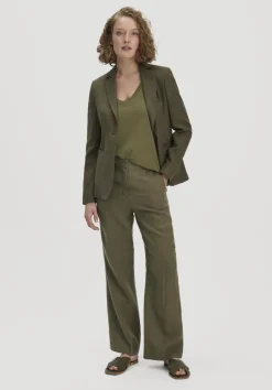 hessnatur Hose Straight Leg aus reinem Leinen von goldoliv