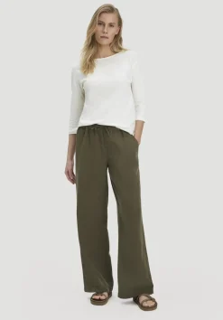 hessnatur Hose Wide Leg aus TENCEL™ Lyocell mit Leinen von goldoliv Hot