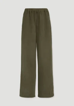 hessnatur Hose Wide Leg aus TENCEL™ Lyocell mit Leinen von goldoliv Hot