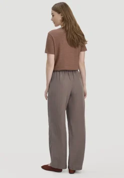 hessnatur Hose Wide Leg aus TENCEL™ Lyocell mit Leinen von mocca Discount