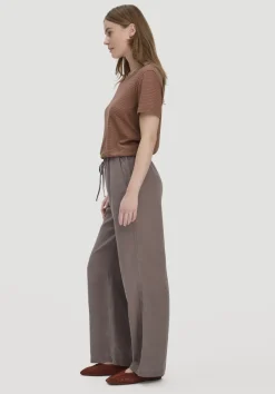 hessnatur Hose Wide Leg aus TENCEL™ Lyocell mit Leinen von mocca Discount