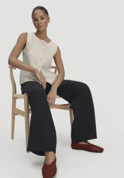 hessnatur Hose Wide Leg aus TENCEL™ Lyocell mit Leinen von schwarz Hot
