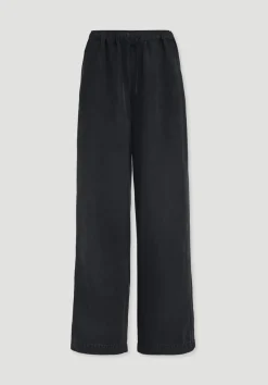 hessnatur Hose Wide Leg aus TENCEL™ Lyocell mit Leinen von schwarz Hot