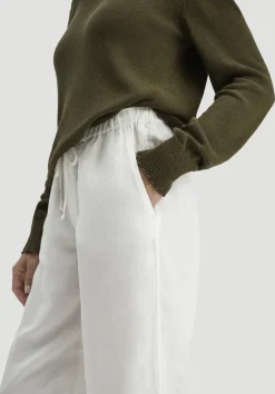hessnatur Hose Wide Leg aus TENCEL™ Lyocell mit Leinen von naturweiss Discount