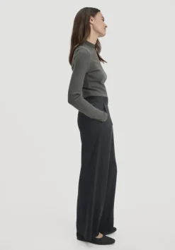 hessnatur Hose Wide Leg Relaxed aus reiner LENZING™ ECOVERO™ Viskose von schwarz Hot
