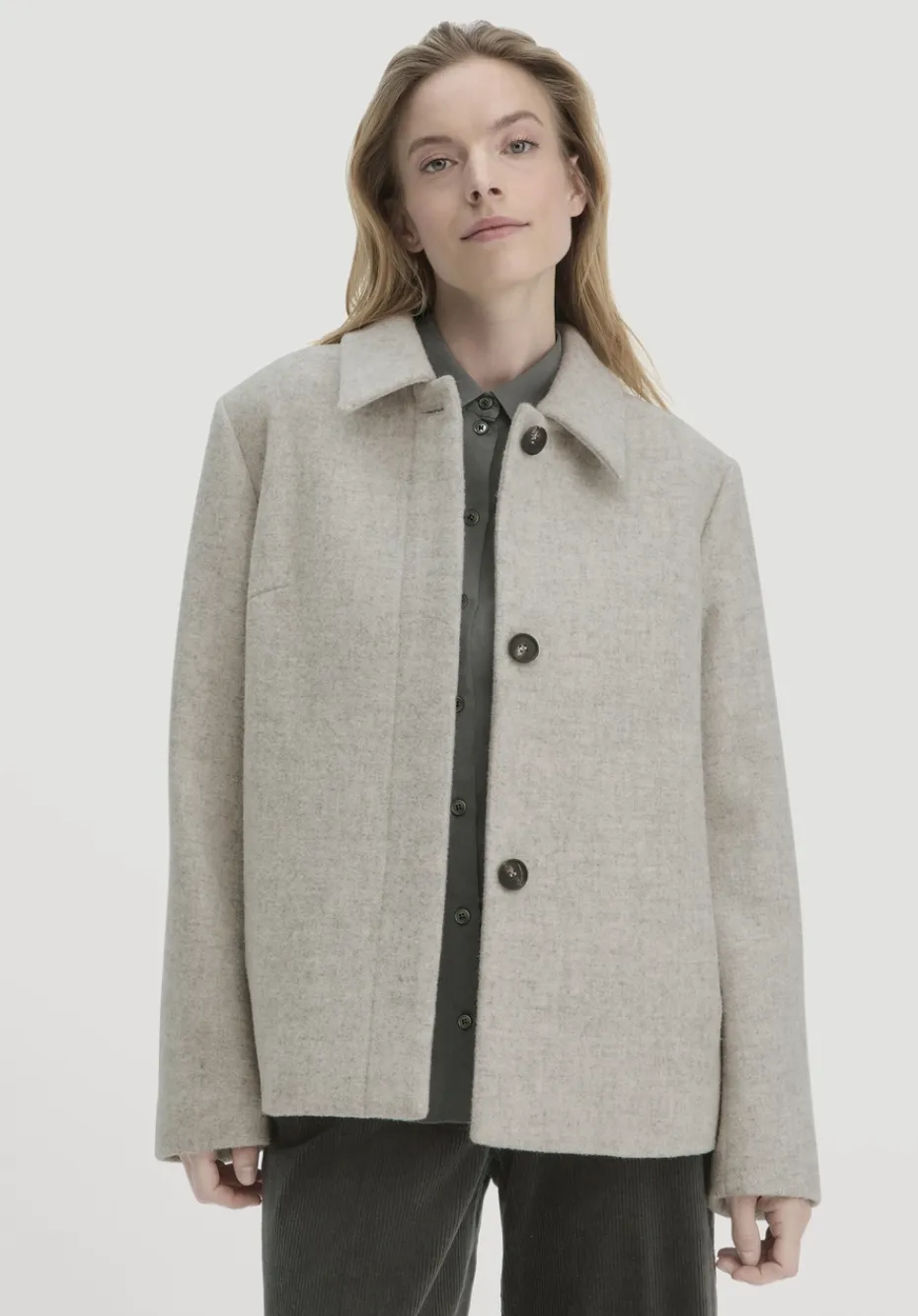hessnatur Jacke Deichschaf Regular aus regionaler Schurwolle von naturgrau Outlet