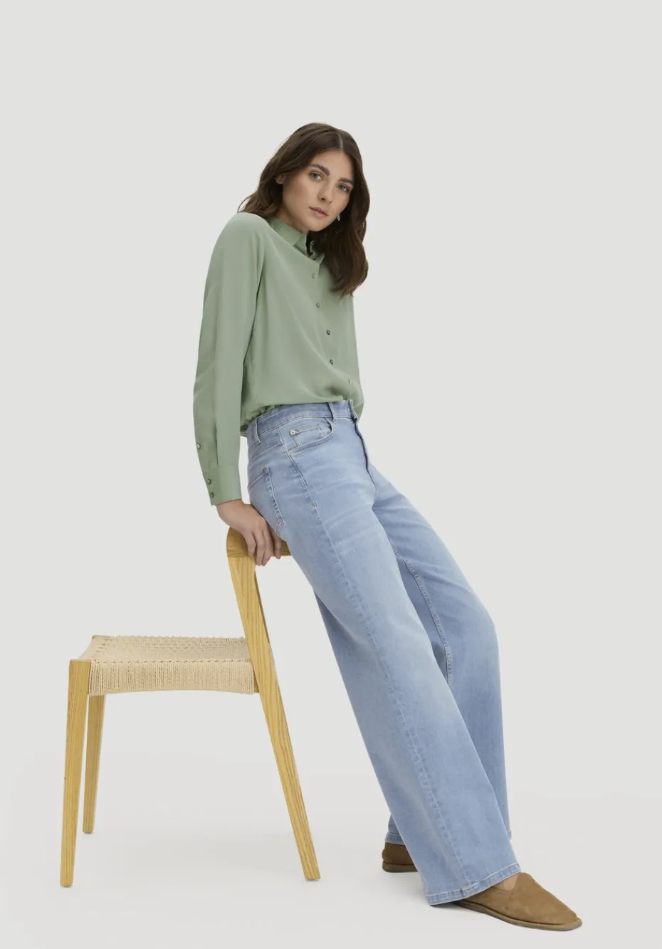 hessnatur Jeans ALVA Wide Leg aus Bio-Denim von light blue Outlet