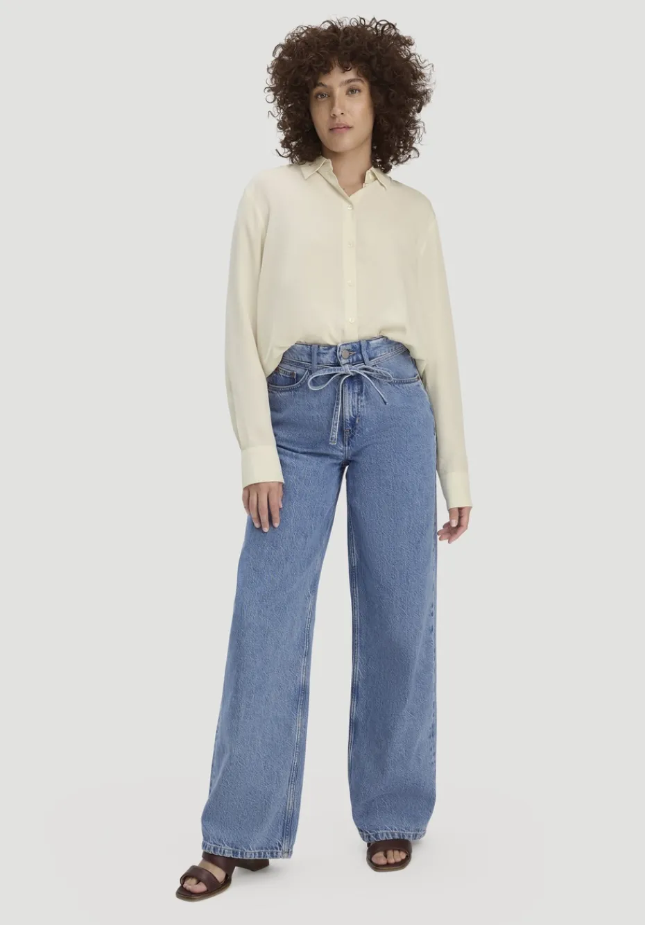 hessnatur Jeans ALVA Wide Leg Soft aus Bio-Baumwolle mit TENCEL™ Lyocell von light blue Online