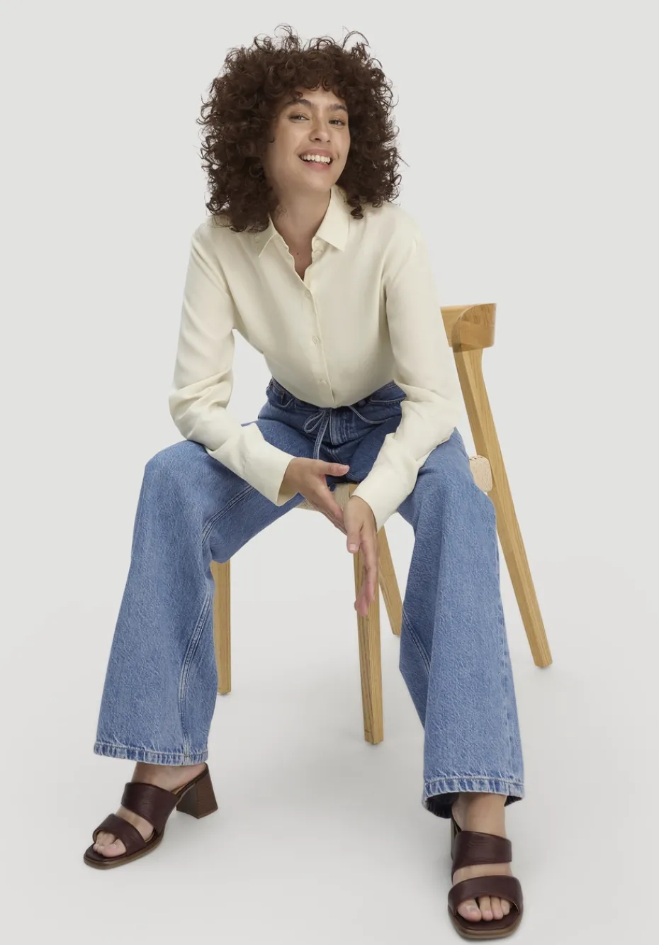 hessnatur Jeans ALVA Wide Leg Soft aus Bio-Baumwolle mit TENCEL™ Lyocell von light blue Online