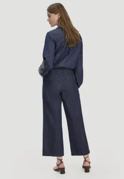 hessnatur Jeans ENNELIE Culotte Wide Leg aus Bio-Denim mit Kapok von medium blue Discount