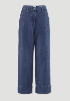 hessnatur Jeans ENNELIE Culotte Wide Leg aus Bio-Baumwolle mit TENCEL™ Lyocell und Leinen von royal blue Discount
