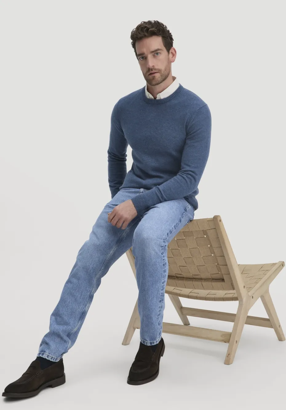 hessnatur Jeans MADS Relaxed Tapered aus reiner Bio-Denim von medium blue
