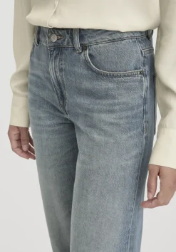 hessnatur Jeans NELE Barrel Leg aus reiner Bio-Baumwolle von greenish blue Clearance