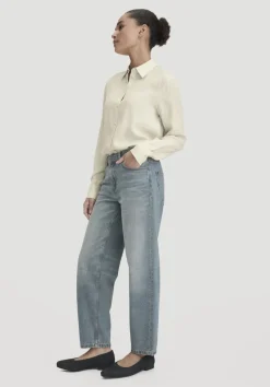 hessnatur Jeans NELE Barrel Leg aus reiner Bio-Baumwolle von greenish blue Clearance