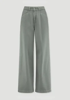 hessnatur Jeans VONNA Super Wide Leg aus Bio-Baumwolle mit TENCEL™ Lyocell von mattgrün Outlet