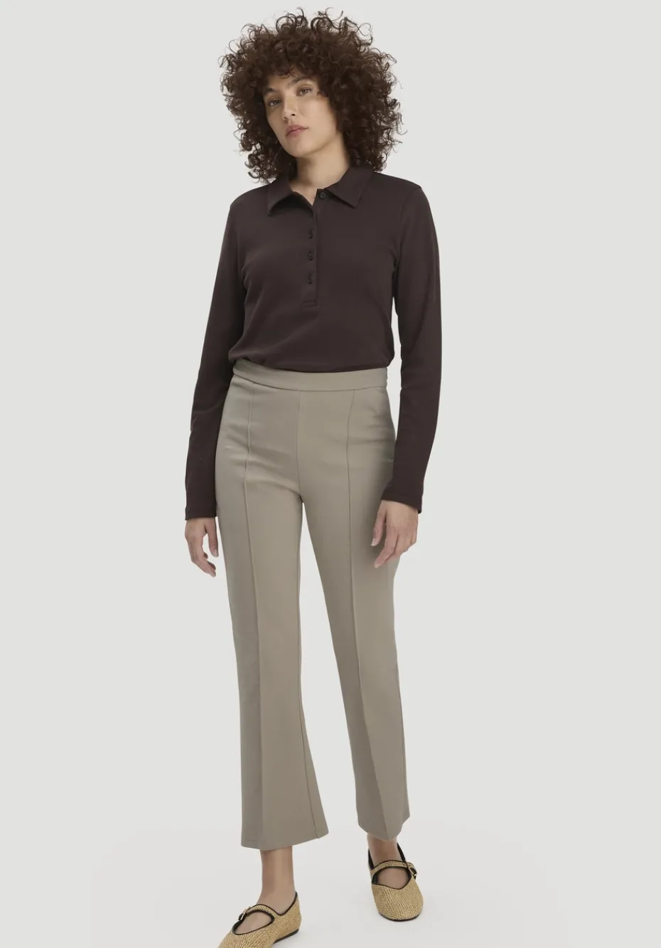 hessnatur Jersey Hose Culotte Slim Leg aus Bio-Baumwolle von beige Clearance