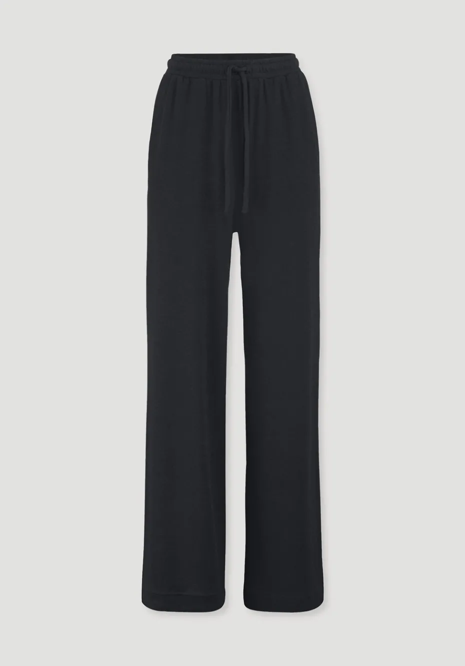 hessnatur Jersey Hose Wide Leg Relaxed aus Leinen und Bio-Baumwolle von schwarz Sale