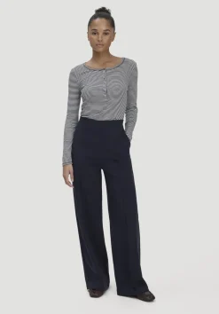 hessnatur Jersey Hose Wide Leg Relaxed aus Bio-Baumwolle von marine Outlet