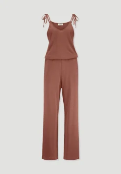 hessnatur Jersey Jumpsuit Relaxed aus Leinen und Bio-Baumwolle von terrakotta Clearance