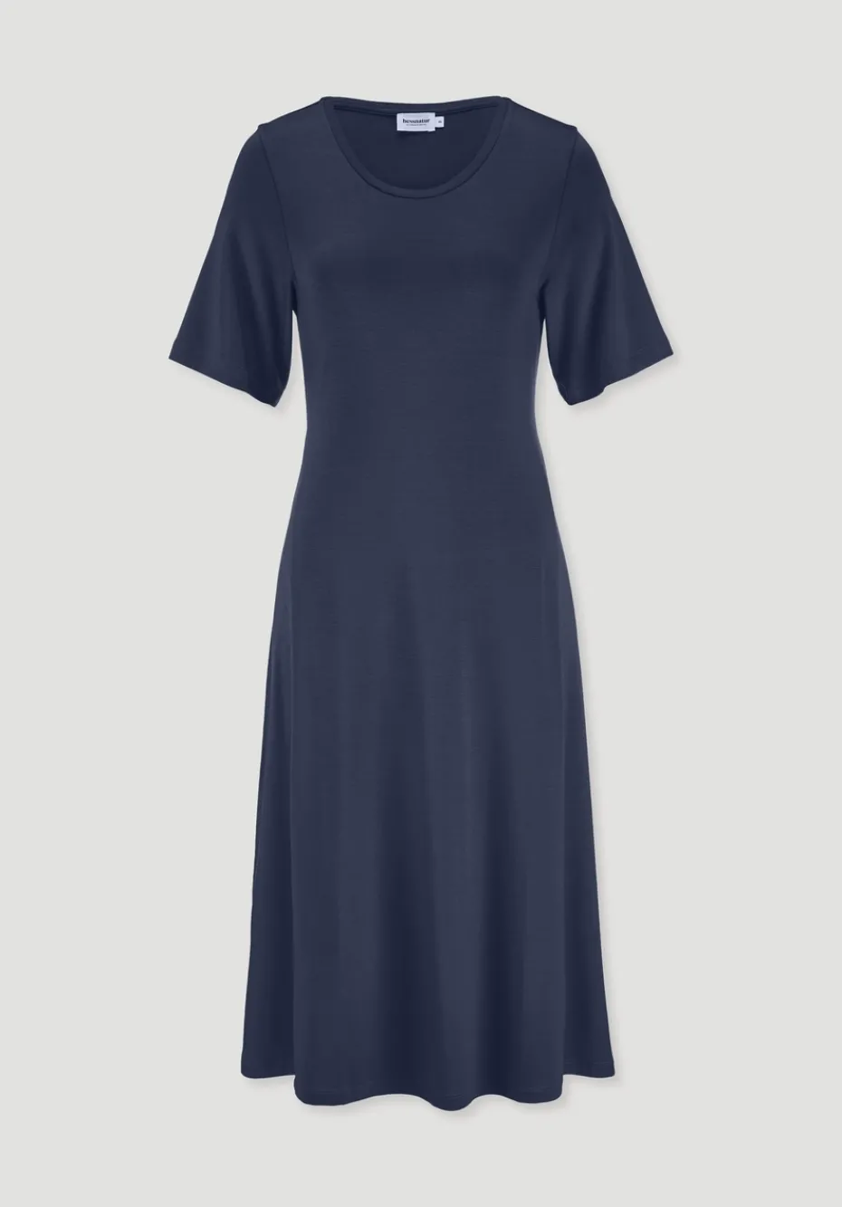 hessnatur Jersey Kleid Kniebedeckend Slim aus TENCEL™ Lyocell von mitternachtsblau