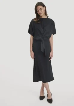 hessnatur Jersey Kleid Midi Oversize aus reiner Bio-Baumwolle von schwarz Discount