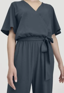 hessnatur Jersey Overall Relaxed aus reiner Bio-Baumwolle von dunkles petrol Clearance
