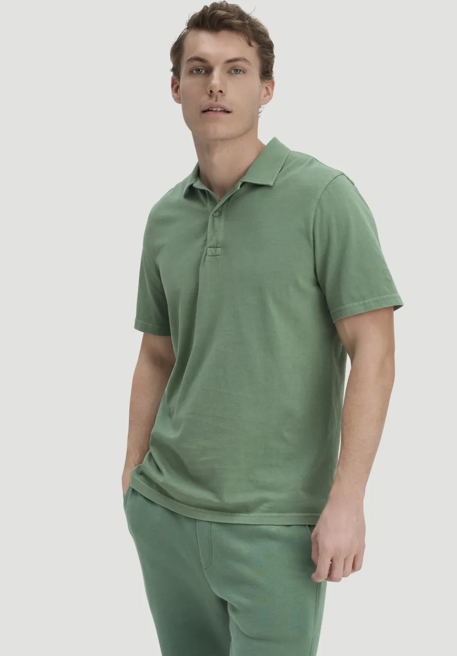 hessnatur Jersey Polo Regular aus reiner Bio-Baumwolle von efeugrün Discount