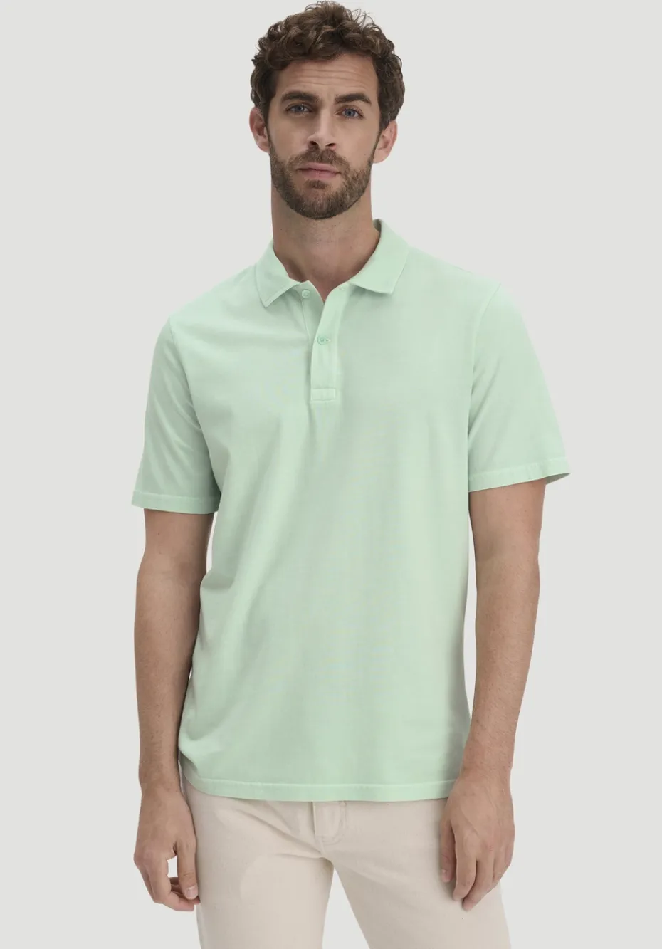 hessnatur Jersey Polo Regular aus reiner Bio-Baumwolle von pastellmint Sale