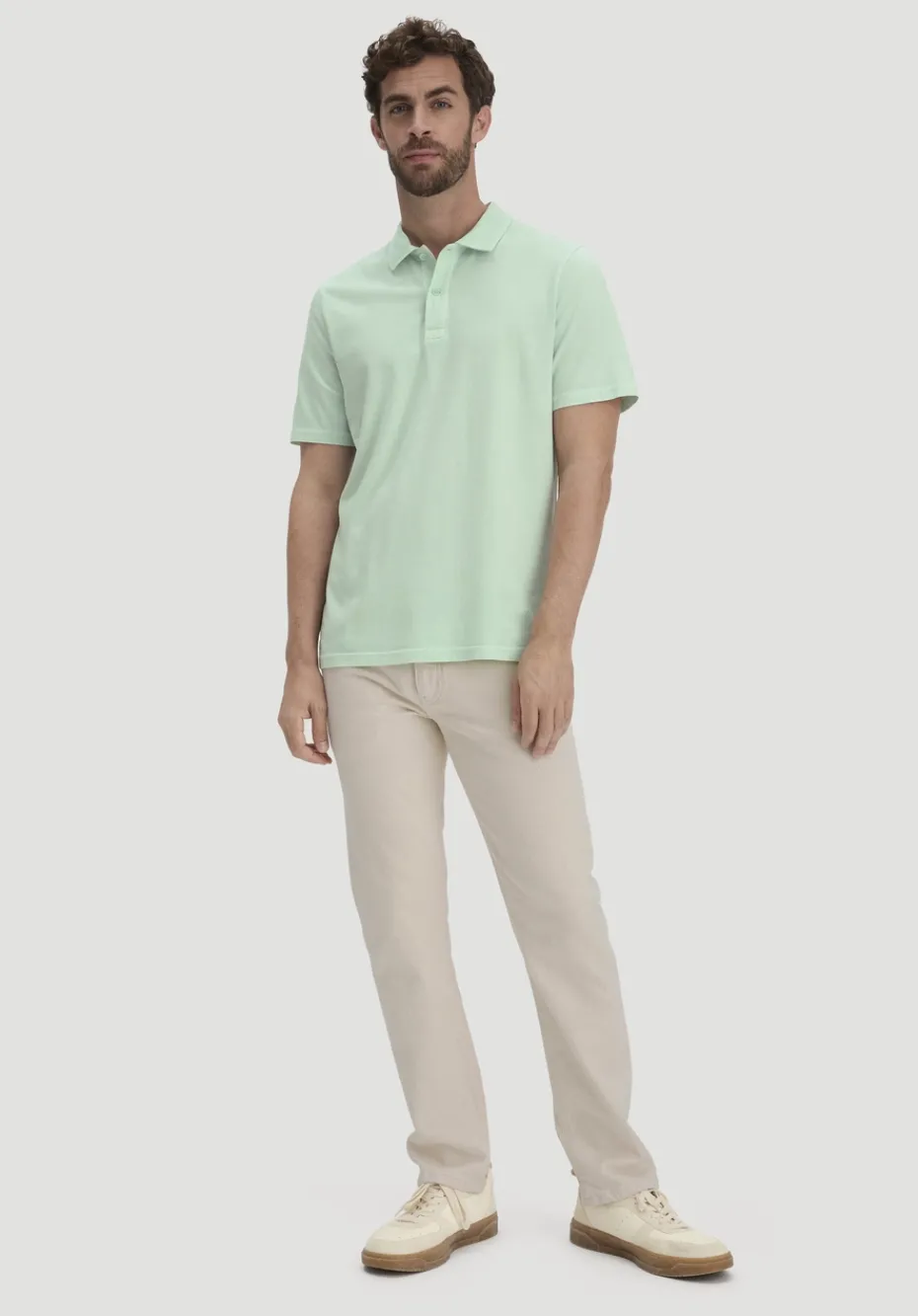 hessnatur Jersey Polo Regular aus reiner Bio-Baumwolle von pastellmint Sale