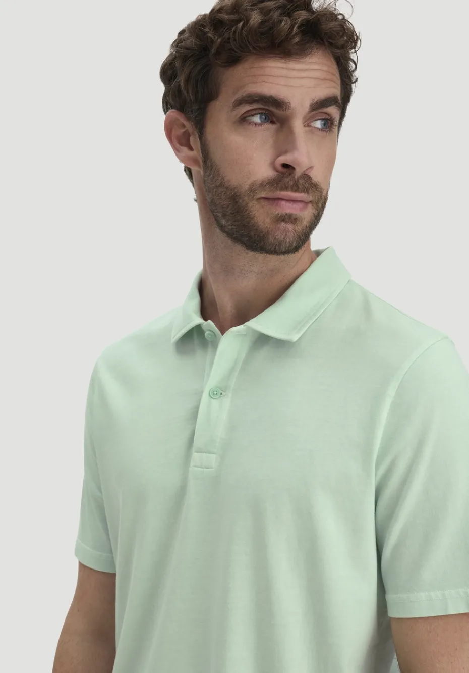 hessnatur Jersey Polo Regular aus reiner Bio-Baumwolle von pastellmint Sale