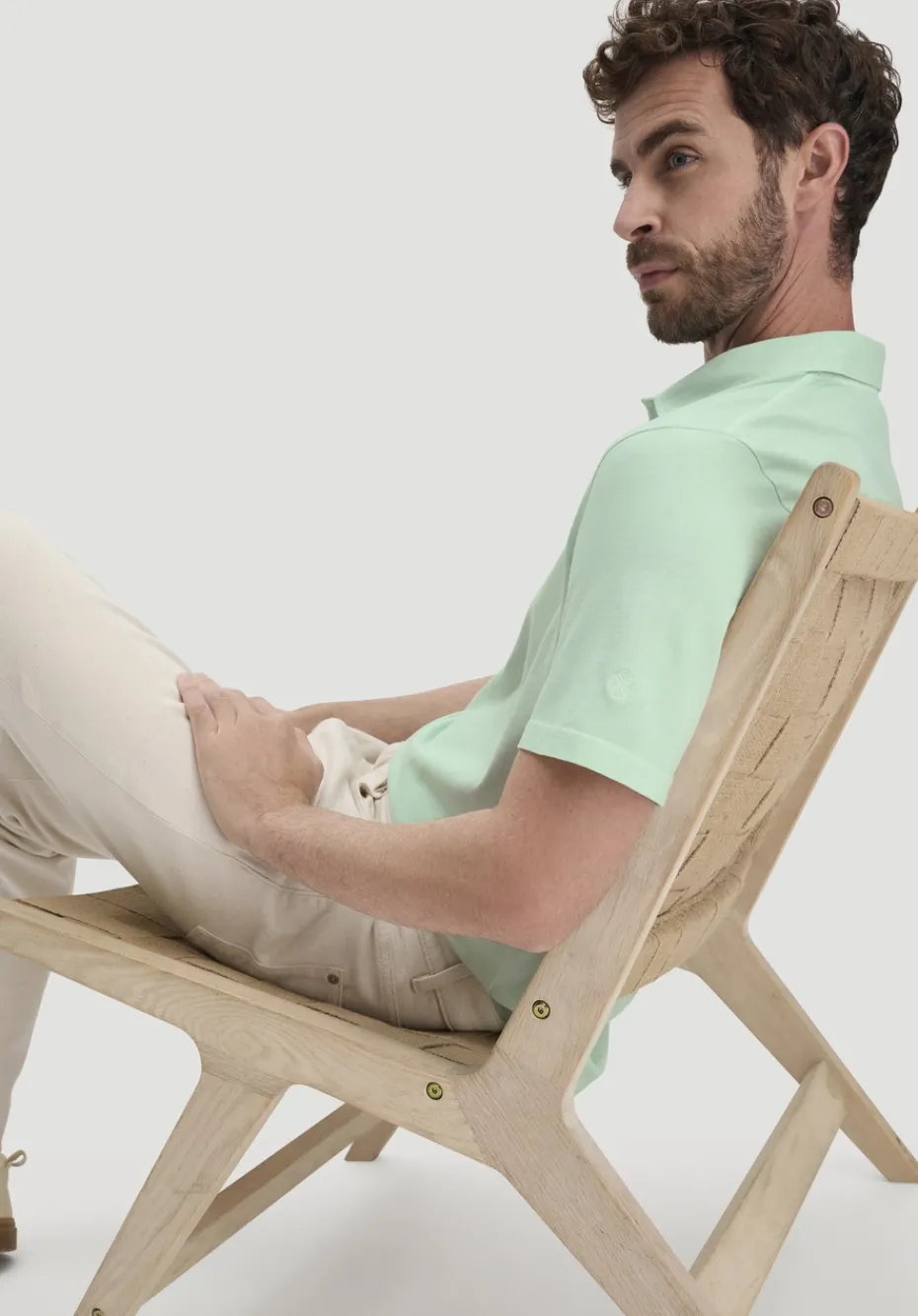 hessnatur Jersey Polo Regular aus reiner Bio-Baumwolle von pastellmint Sale