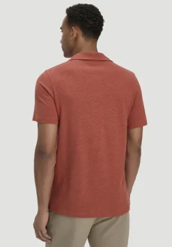 hessnatur Jersey Polo Relaxed aus Leinen und Bio-Baumwolle von terrakotta