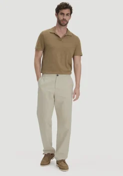 hessnatur Jersey Polo Relaxed aus Leinen und Bio-Baumwolle von camel