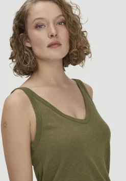 hessnatur Jersey Top Regular aus Leinen und Bio-Baumwolle von goldoliv Clearance