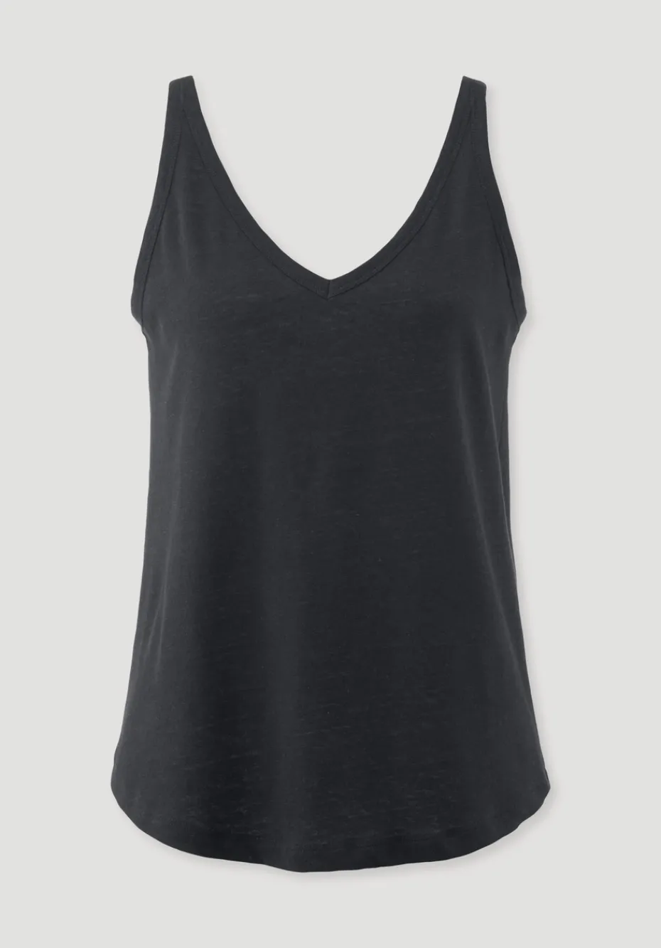hessnatur Jersey Top Regular aus Leinen und Bio-Baumwolle von schwarz Discount