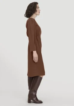 hessnatur Kleid Kniebedeckend aus reinem TENCEL™ Lyocell von dunkles rost Hot