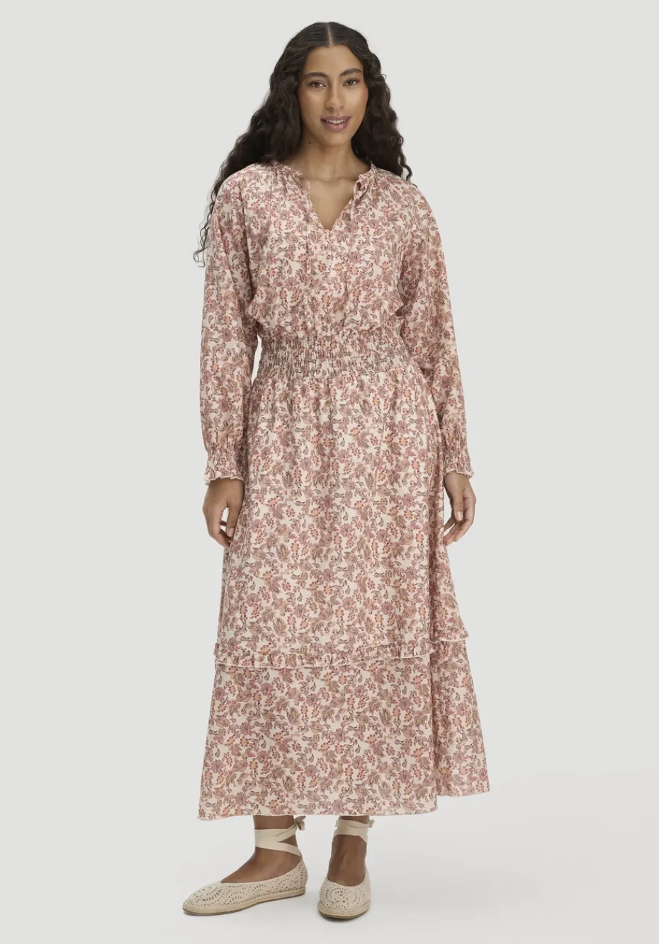 hessnatur Kleid mit Taillierung Maxi aus reiner Bio-Baumwolle von cocos Online
