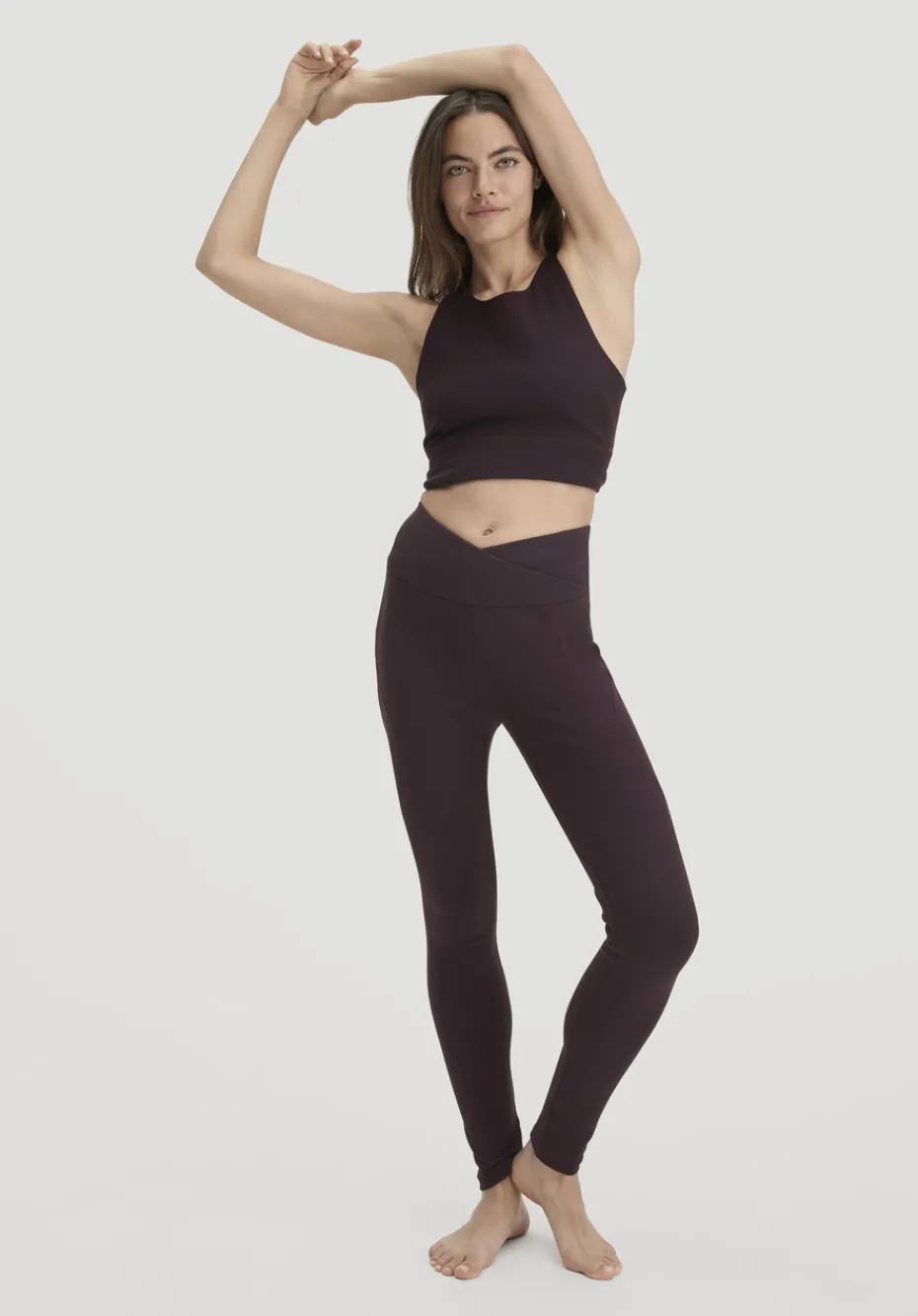 hessnatur Leggings High Waist ACTIVE COMFORT aus Bio-Baumwolle von schwarzbeere Clearance