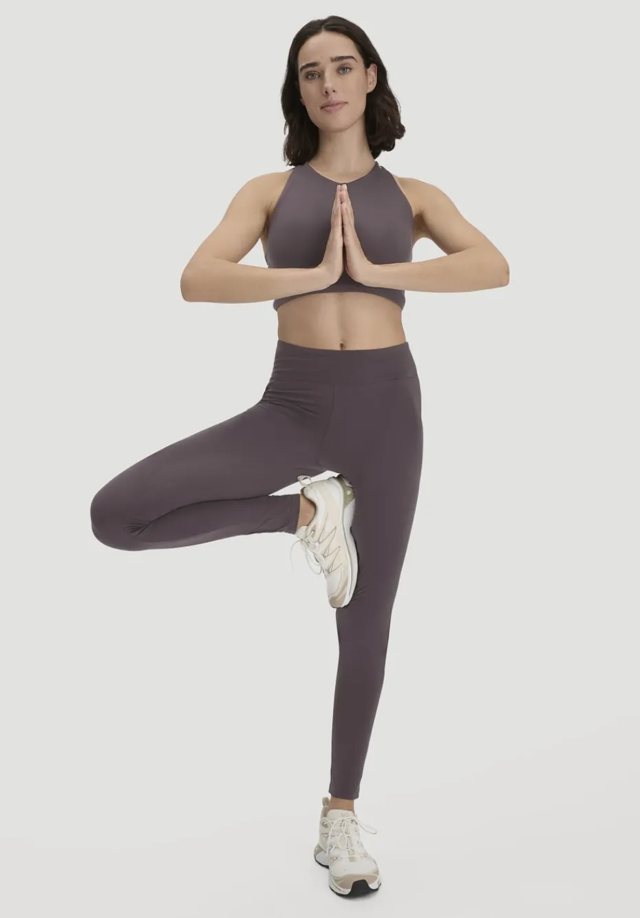 hessnatur Leggings Medium Cut ACTIVE LIGHT aus Bio-Baumwolle von mauvebraun Online